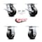 Service Caster 5 Inch Glass Filled Nylon Caster Brakes/Swivel Locks and 2 Rigid SCC, 2PK SCC-35S520-GFNB-SLB-BSL-2-R-2 - alternate 5
